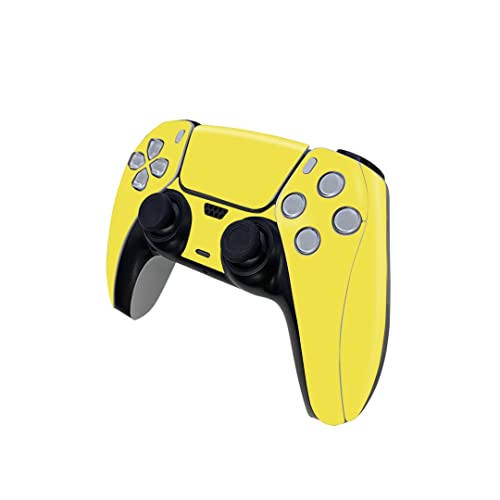 PS5 コントローラ 用 スキンシール プレイステーション5 用 デザイン ステッカー 全面セット 保護 フィルム デコ シンプル 無地 黄色 008993