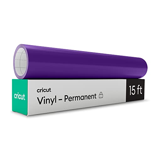 Cricut Premium Permanent Vinyl Roll (12 in x 15 ft) Purple - Weather-Resistant Dishwasher-Safe & Fade-Proof Compatible Cutting Machines