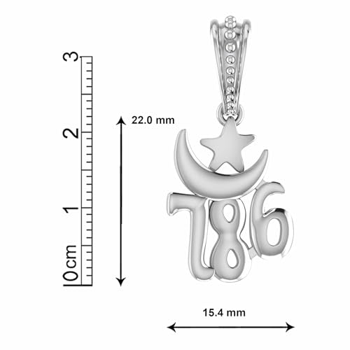 Pendentif 786 musulman d'exception médaillon en argent pur ciselé main - 3