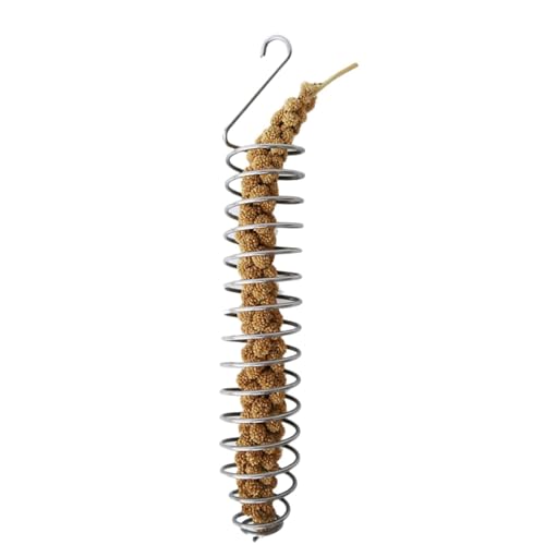 2 Pieces Mangeoire Suspendue pour Perroquet - 25CM Millet Oiseaux Mangeoire, Supports De Millet pour Cage À Oiseaux, Panier De Nourriture pour Perroquet,...