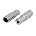 Aexit 50mm Length Hand Operated Tools 1/4-inch Square Drive 12mm 12-Point Impact Socket Silver Tone 2pcs Model:67as432qo512