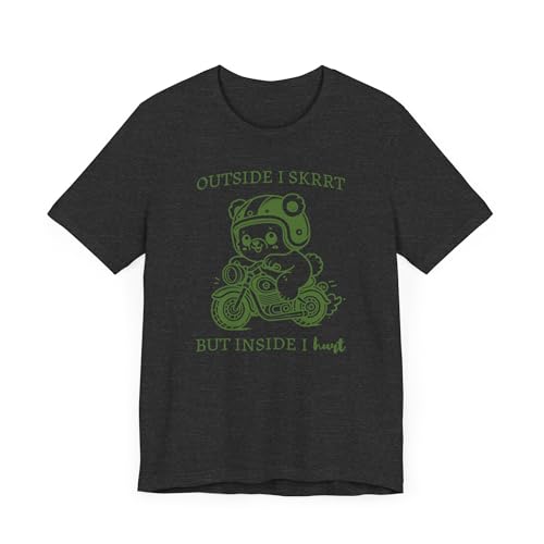 T-shirt unisexe Outside I Drive imprimé col rond en coton