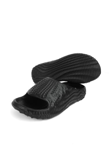 Image of hummel TEXTURE SOFT Men's Classic Ultra Soft Sliders /Slippers with Cushion FootBed for Adult Comfortable & Light Weight Stylish & Waterproof & Everyday Flip Flops & Chappals for Gents /Boys