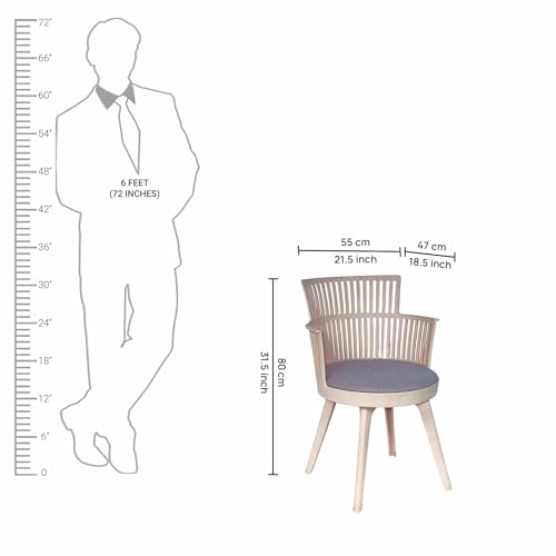Image of Creative Cafe Chair Elegant and Understated, These Soft-Toned armchairs Feature a Refined slatted backrest, Cushioned seat, and Tapered Legs. Perfect for Modern interiors. | CS-1221 /P2 (Pink)