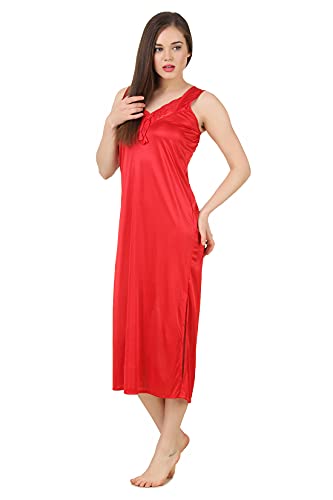 Image of Fasense Women's Satin Maxi Casual Regular Nightgown