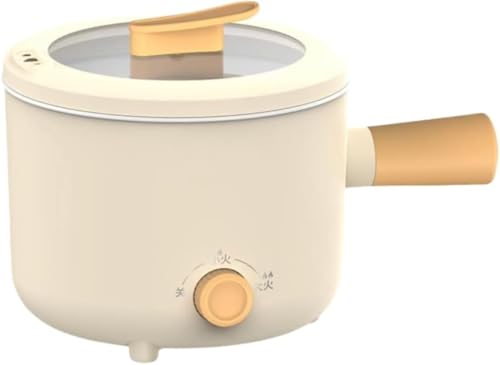 SIzlaho 多機能炊飯器 1 人用・ミニタイプ 1.8L 容量 ラーメンクッカー兼用 小型 一人暮らし・寮・学生・自炊キャンプに適する 温度調節機能付き 多用途(電気ポット・一人用鍋としても使用可能) (ベージュ)