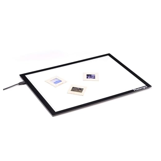 Photomyne A4 Slide Viewer | Light Pad Backlight | Negative Viewer | Film Negatives & Old Slides Scanning Light Box | Hands-Free Ultra-Thin Ultimate Brightness (Includes USB Adapter) - Black