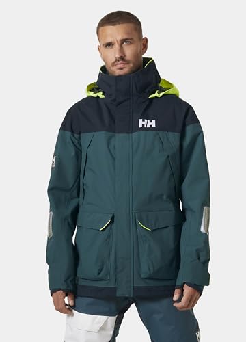 Helly-Hansen Pier 3.0 Coastal Sailing Jacket for Men - Waterproof, Windproof, and Breathable, with Packable Neon Yellow Hood3
