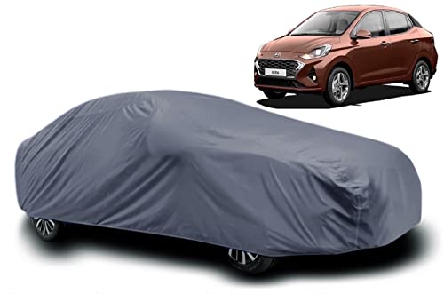 Image of Hyundai Aura Car Cover Waterproof / Aura Cover Waterproof / Hyundai Aura Car Body Cover Waterproof / Hyundai Aura Body Cover Waterproof / Car Cover Aura Hyundai / Car Body Cover Hyundai Aura / Car Cover Hyundai Aura / Aura Car Cover With Triple Stitched Fully Elastic Ultra Surface Body Protection (Grey Look)