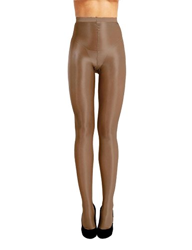 Image of ranrann Women's Ultra Shimmery Stretch 70D Thickness Footed High Waist Silk Stockings Pantyhose Tights