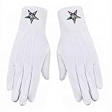 Order of the Eastern Star Masonic Embroidered Cotton Gloves - [White] One Size Fits Most