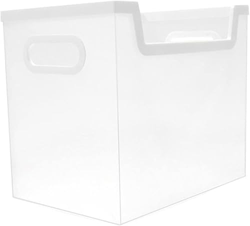 NUOBESTY Caja de almacenamiento de archivos de plástico carpetas de archivos de plástico maleta plegable revista transparente organizador de