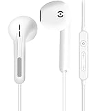 Aux Earbuds/Earphones for iPhone HiFi-Audio Stereo Noise Isolating Earbuds with Mic+Volume Control Compatible for iPhone 12 Mini/12 Pro Max/SE/11 Pro Max/X/XR/8/8 Plus/7 Support All iOS Systems-White