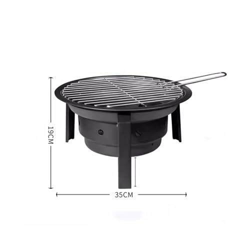 Barbacoa de jardín con estante portátil y diseño compacto 3