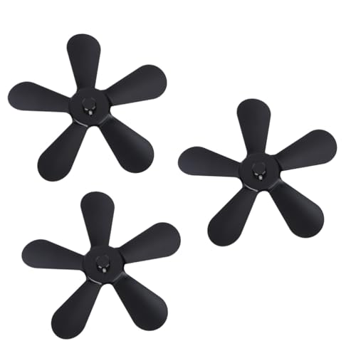 OUNONA 3 Piezas Ventilador Accesorio Calefacción de Hogar de Aire Silencioso y Energético Negro
