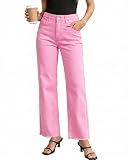 GRAPENT Western Jeans for Women Straight Pants for Women Gossamer Pink X-Large Fits US Size 16 to 18