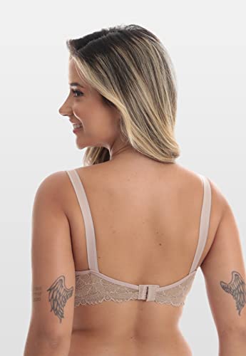 Kit 2 Sutiã Amamentação Renda Reforçado Gestante Em Microfibra Preto Bege Adulto (M)