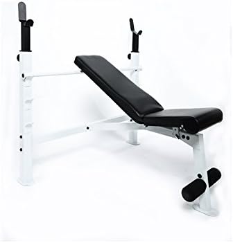 Olympic Bench Press with Regular 185 Lb Black Weight Set