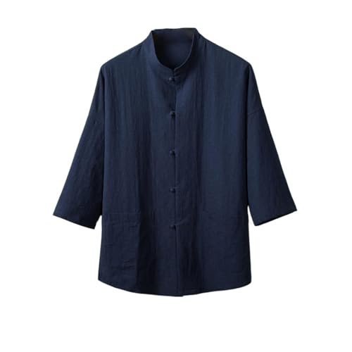Chemise été homme style chinois en lin léger pour les vacances