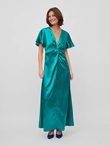 Robe maxi Vila Visittas : robe longue fluide col v et manches courtes - 4