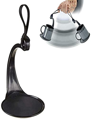 ASSDITED Cup Holder Spill Preventer Mug Carrier Anti-Spill Coffee Tea Holder with Black Fabric Handle Rubber Coaster