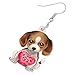 Imagen de BONSNY Acrílico Día de San Valentín Lindo Perro Cachorros Pendientes Colgantes Gotas Mascotas Joyería Regalos para Mujeres Señoras Amantes de los Perros Charms