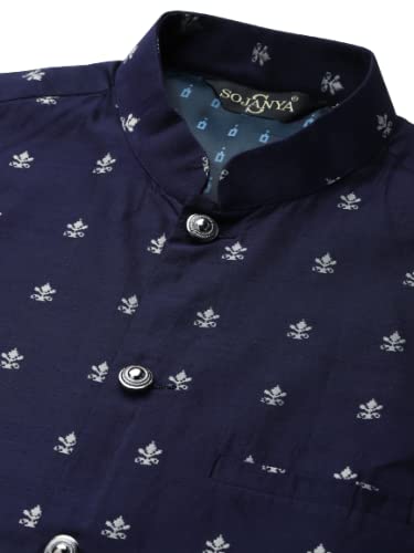 Image of SOJANYA (Since 1958 Men's Pure Cotton Mustard Embroidered Sequined Kurta