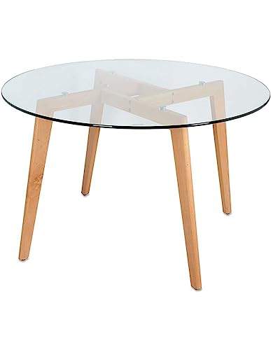 Presume de casa Mesa de Comedor 120 * 75 Cristal pie Madera Tundra Mesas de Comedor Dmhaya/Metal 120 * 75 * 120