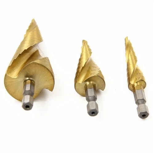 Jeu de 3 forets étagés à rainure en spirale HSS 4-32mm pour outils électriques