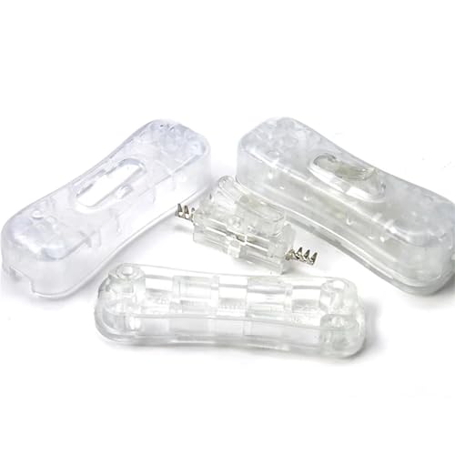 Interruptor de cable transparente 250V 2A basculante para lámparas LED 5