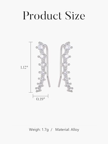 1 Pairs Silver Glistening CrystalEarrings, Adorned with Sparkling Stones, Hypoallergenic and Secure, Trendy Alloy French Style, Hoop Earrings With Elegant Minimalistic Design4