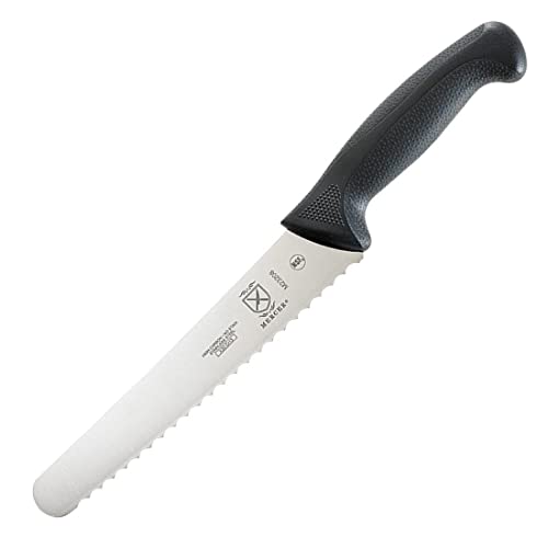 Mercer Culinary M23208 Millennia Black Handle, 8-Inch Wavy Edge Wide, Bread Knife