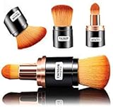 [Dual-ended] Foundation Makeup Brushes, Kabuki Blush Powder Brush, Premium Retractable Concealer Cosmetic Kit, Soft Synthetic Hair, Dry or Blending Liquid Cream Use