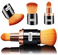 [Dual-ended] Foundation Makeup Brushes, Kabuki Blush Powder Brush, Premium Retractable Concealer Cosmetic Kit, Soft Synthetic Hair, Dry or Blending Liquid Cream Use
