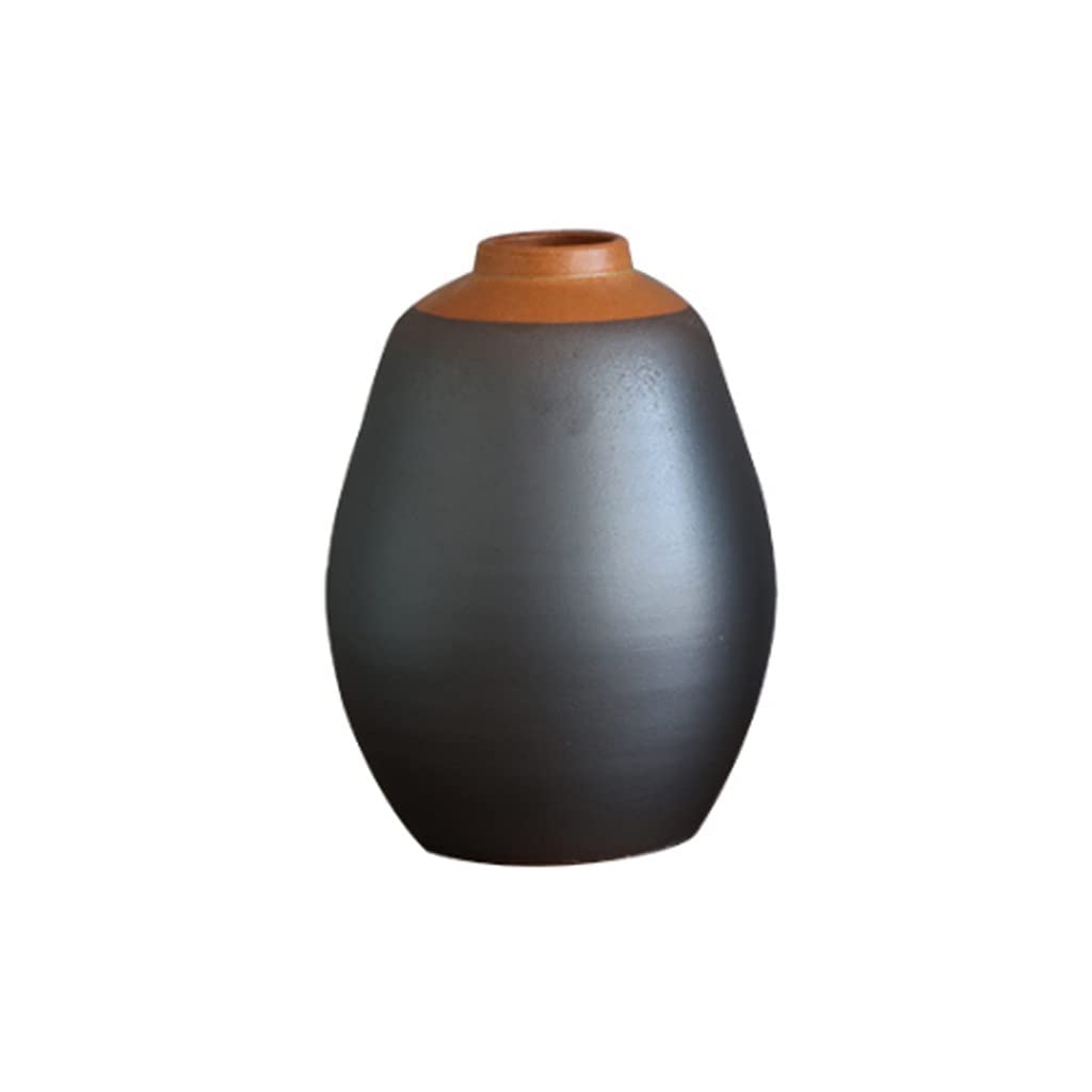 asdchZen Vases Creative Flower Arrangement Vase Ceramic Home Flower Appliance Decoration Tea Ceremony Retro Stoneware Vase Used For Living Room Hotel Study Decoration Vases For Decor,B