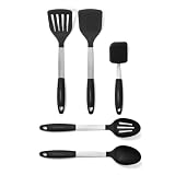 Daily Kitchen Spatula and Spoons Set Silicone and Stainless Steel - Heat Resistant Cooking Utensils