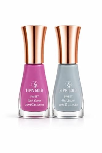 Image of Nail Paint Combo Pack of 2 | Quick Dry | Long Lasting | Glossy Finish (Grey Pink Combo)
