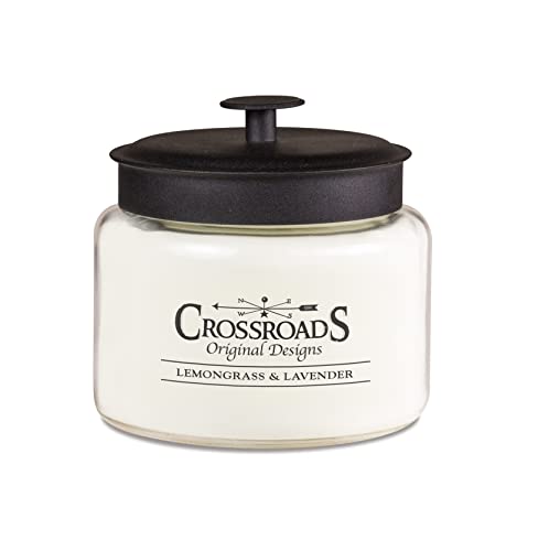 Crossroads Lemongrass and Lavender Jar Candle, 48-Ounce, Paraffin Wax