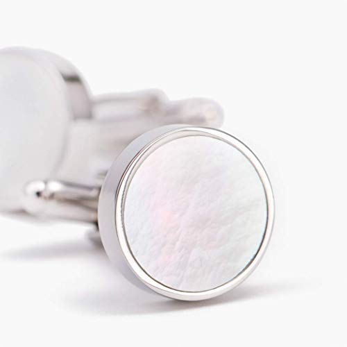 H&co.select ラウンドカフスボタン ホワイトシェル