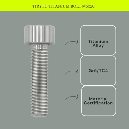 Image of M5x20 Titanium Bolts Hex Socket Cap Screw, Natural Color, 4PC