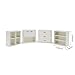 Dollhouse Miniature Furniture Set 4PCS Wooden Cabinet Cupboard 1:12 Dollhouse Various Styles DIY Freely Combinable Furniture Kit Kitchen Bedroom Living Room Display Ornaments (White)