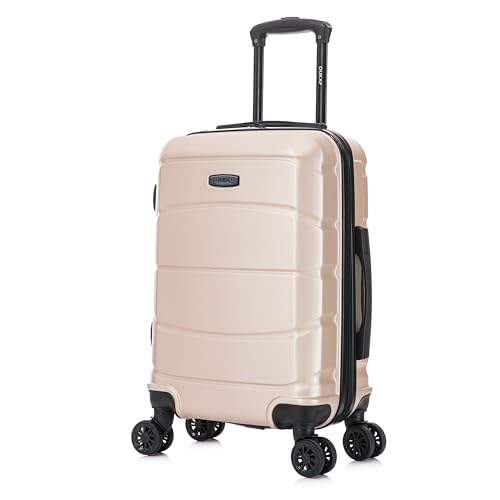 Image of DUKAP SENSE 20-Inch Carry-On Hardside Spinner Luggage Durable Champagne