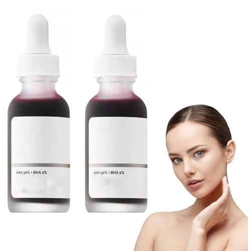 Solución Peeling AHA 30% + BHA 2%,Solución Exfoliante,Combate las Imperfecciones Reduce la Congestión de los Poros y las Líneas Finas,2 Pcs