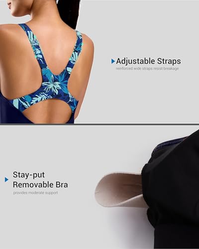Image of G Gradual Women's Athletic One Piece Swimsuit with Adjustable Straps Competitive Racerback Modest Bathing Suit for Women