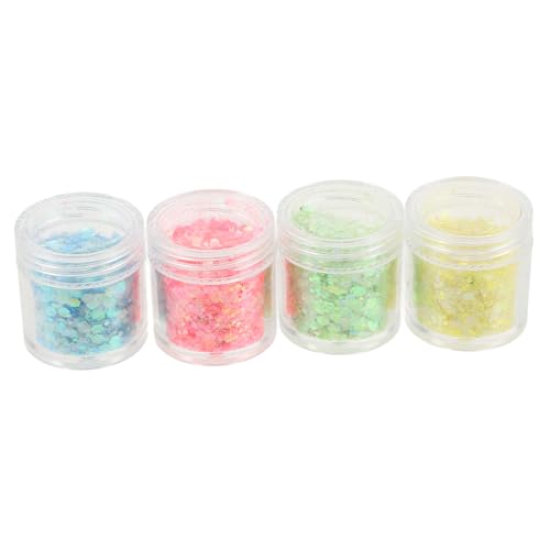 PLAFOPE DIY Manicure Gems Bottles of Luminous Glitter Powder Nail Shimmer Sequins Nail Art Accessories Suitable for Home Salon Use