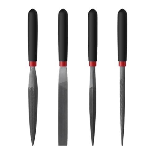 kowaku Mini de aguja, herramientas de limado, de mano, juego de pequeñas de acero para artesanías en cuero y pasatiempos, 4 Piezas