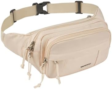Waterfly Large Fanny Pack for Men and Women, Belt Bag with 4 Zipp...