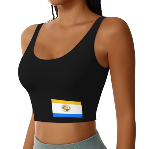 Newport Beach California Sports Bra Women Yoga Gym Black