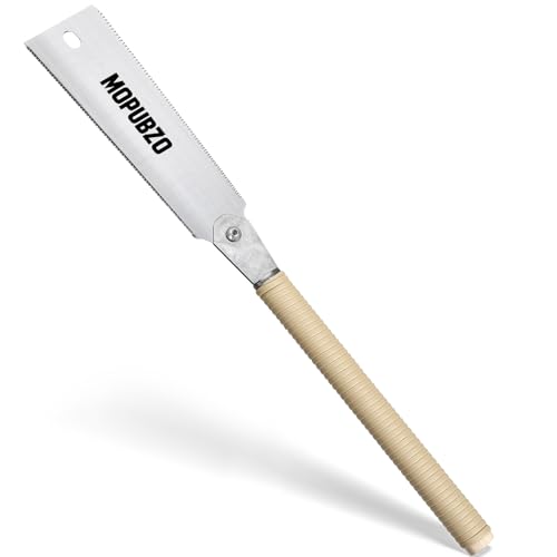 60cm Ryoba sega giapponese per legno professionale 6-10/17 TPI, sega giapponese a doppia lama con manico in rattan, taglio longitudinale e trasversale fine e rapido