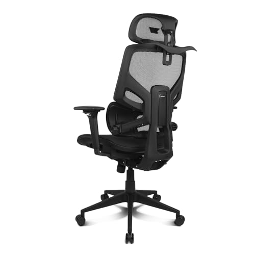 DRAIR400 - Sedia da gioco professionale, rete di alta qualità e polimeri rinforzati, braccioli imbottiti regolabili 4D, pistone classe 4, girevole, inclinabile, regolabile, nero. - Sedia gaming - Immagine 3